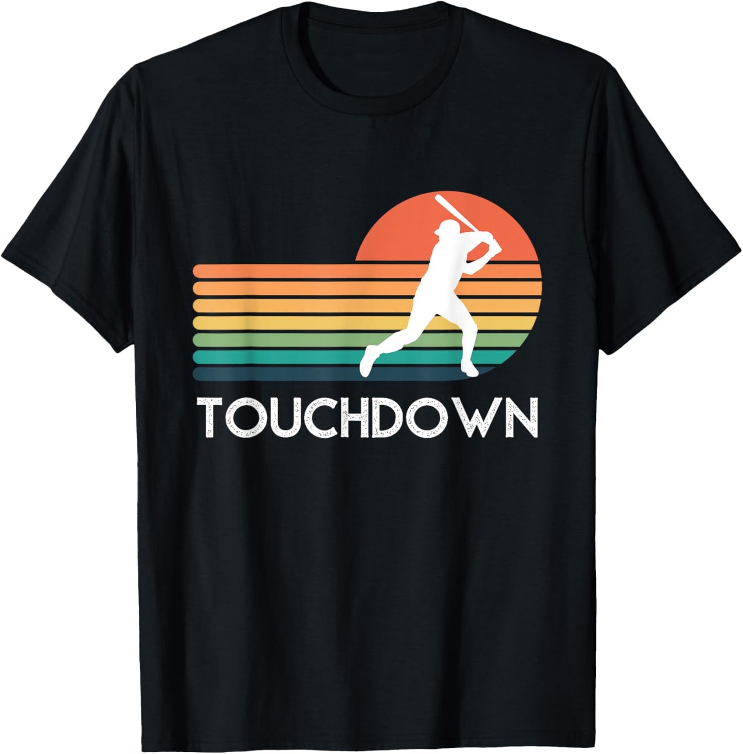 Funny Sports Touchdown Baseball Player Retro Apparel T-Shirt - T-Shirt | Black