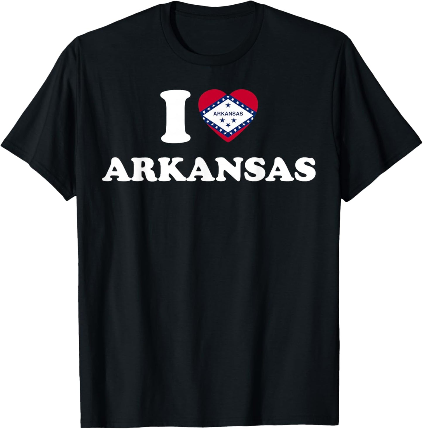 I Love Arkansas Shirt I Heart Arkansas Flag T-Shirt - T-Shirt | Black