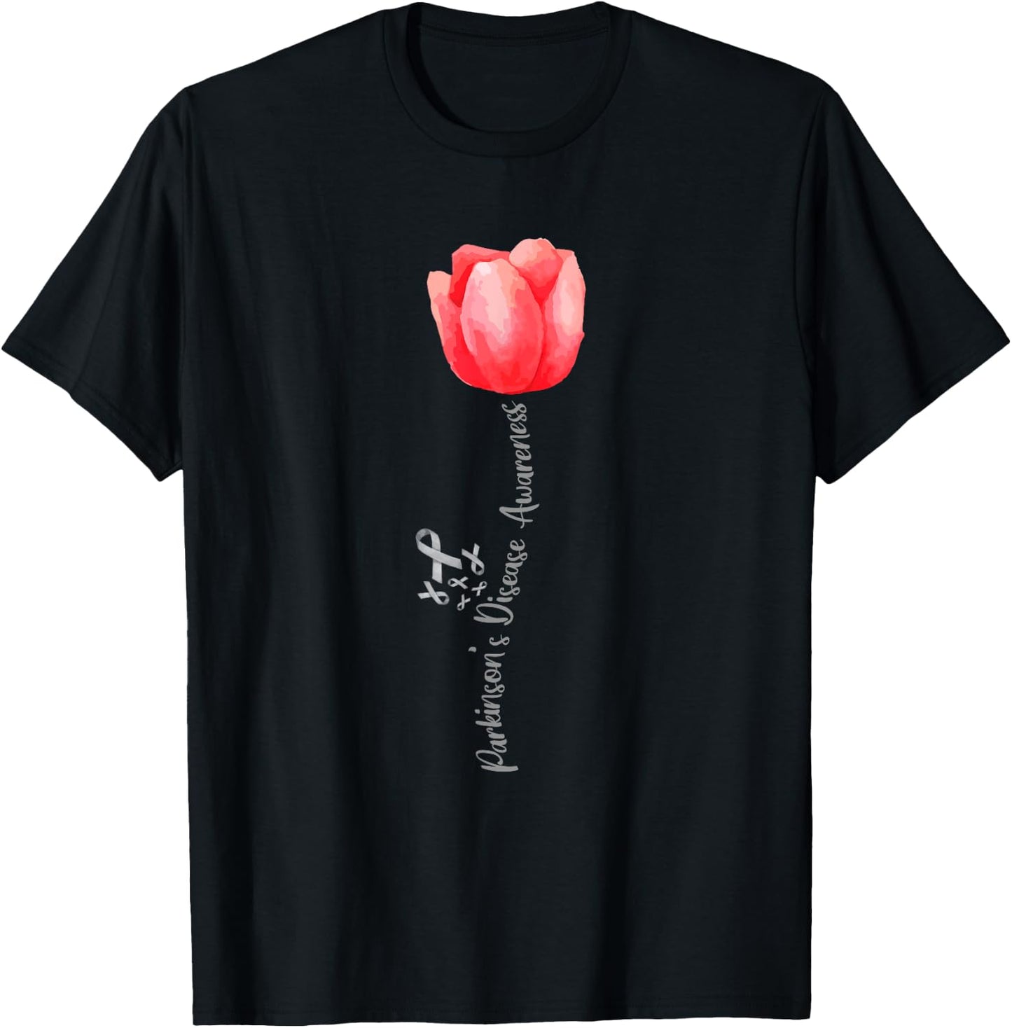 Parkinson Disease Awareness Tulip — April National Month T-Shirt - T-Shirt | Black