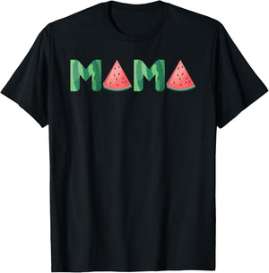 Mama Watermelon Funny Summer Fruit Gift - Great Mother's Day T-Shirt - T-Shirt | Black