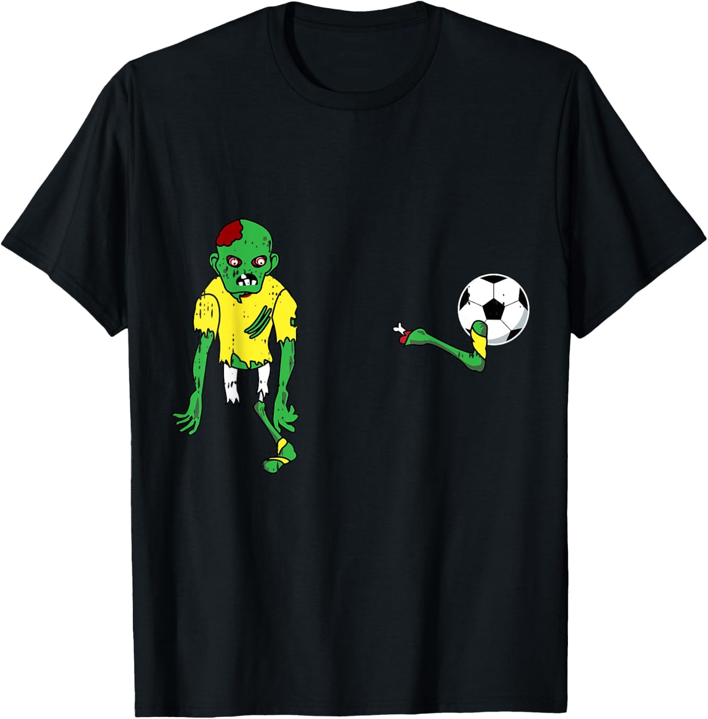 Zombie Soccer Costume Cute Easy Monster Halloween Gift T-Shirt - T-Shirt | Black