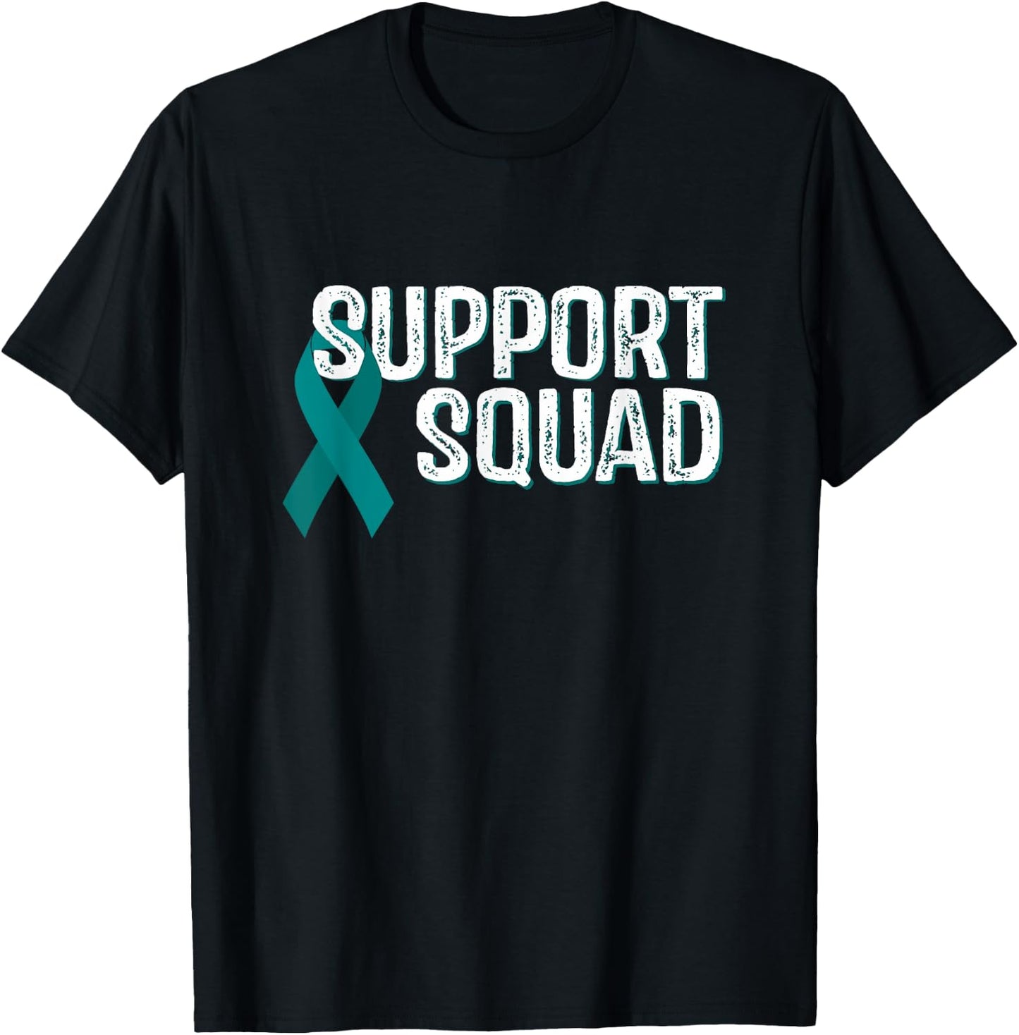 Ovarian Cancer Awareness Support Squad T-Shirt - T-Shirt | Black