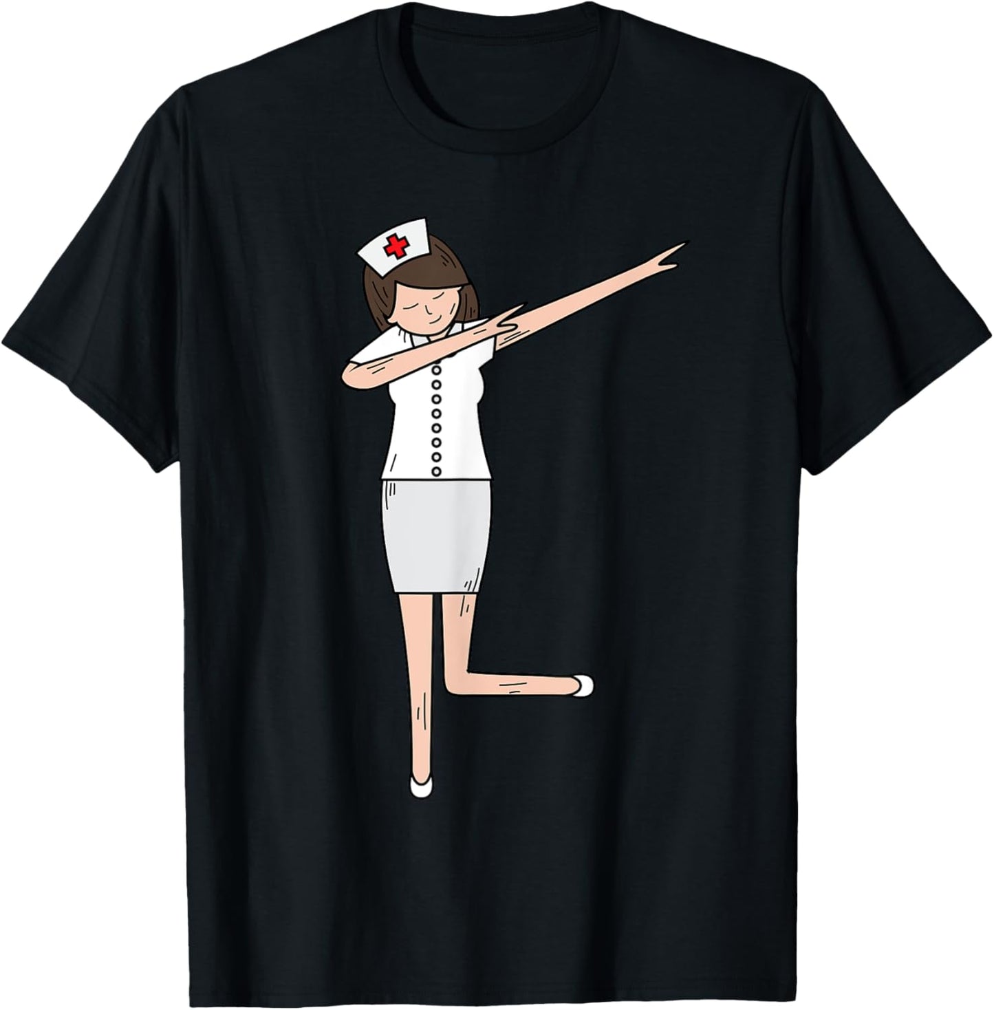 Best Dabbing Nurse Design Girls RN Emergency Nurse T-Shirt - T-Shirt | Black