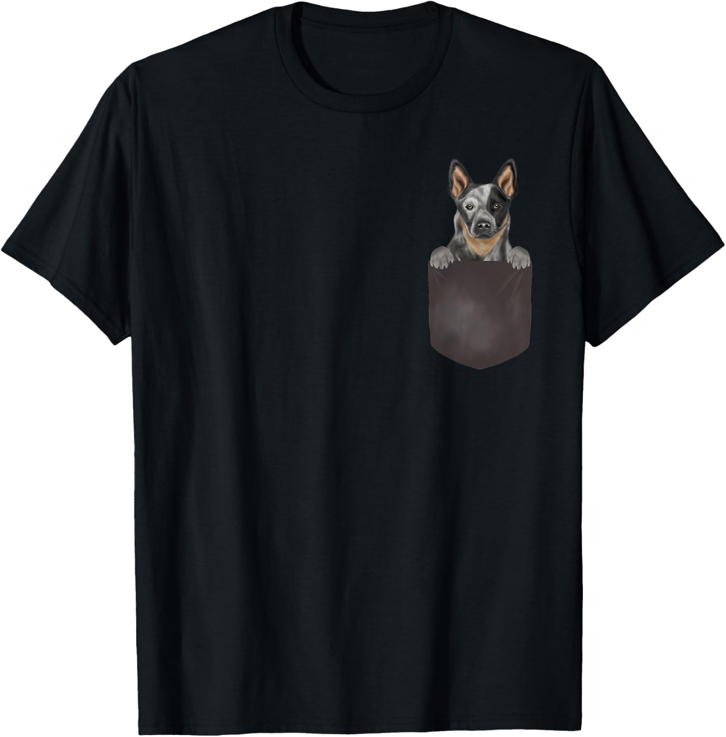 Dog In Pocket Funny Dog Lover Australian Cattle Dog T-Shirt - T-Shirt | Black