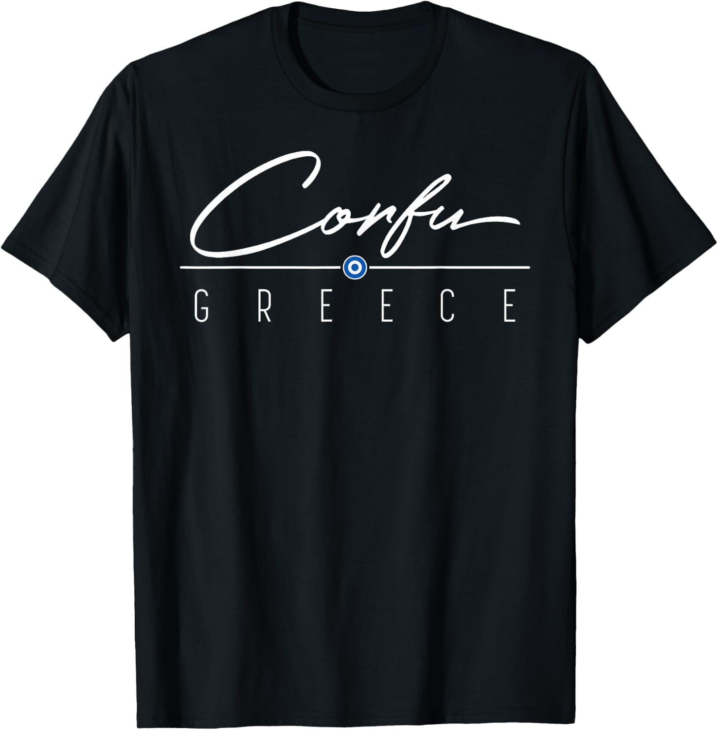 Corfu Greece Shirt , Men, Girls & Boys T-Shirt - T-Shirt | Black