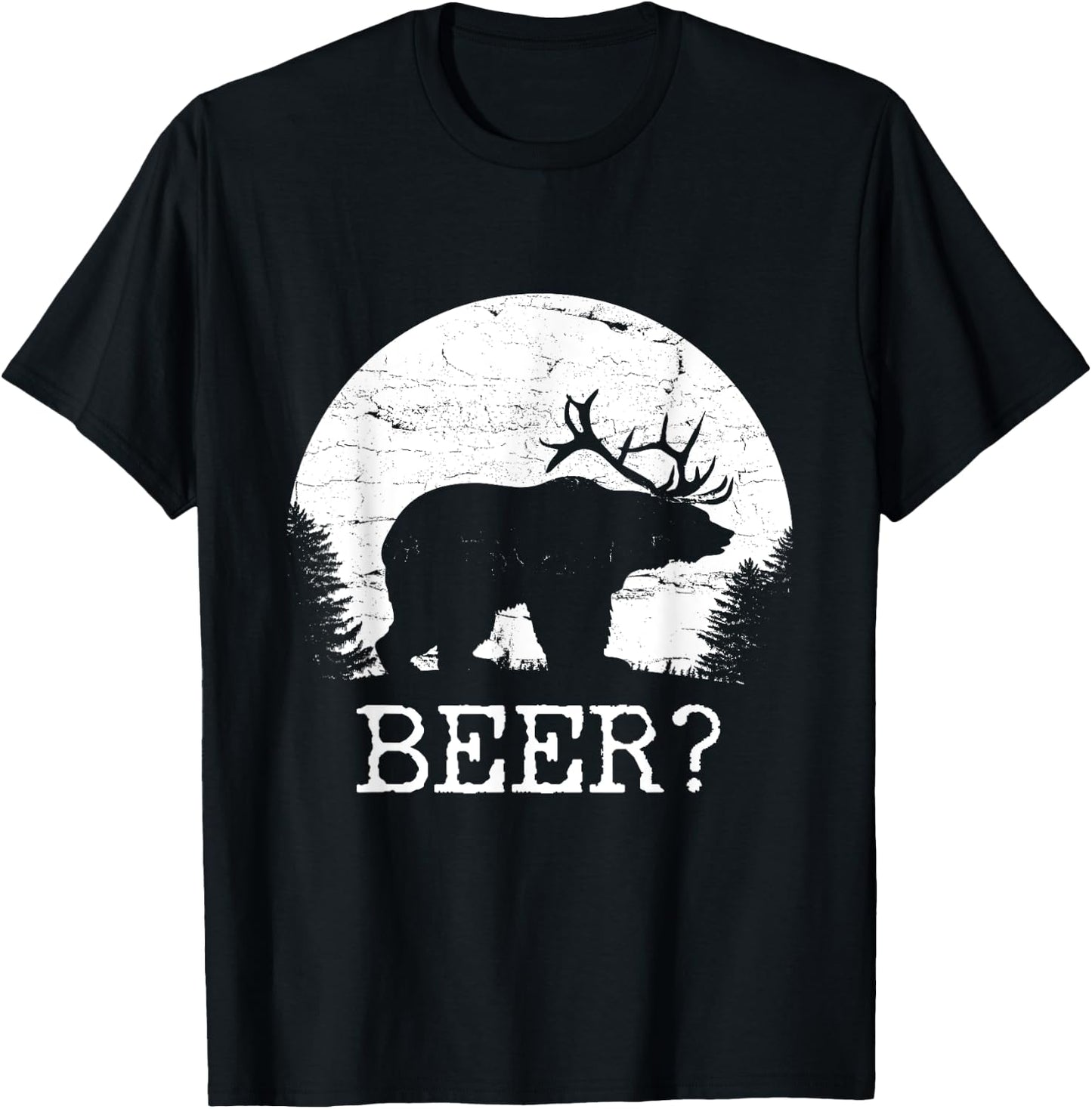 Beer, Bear, Deer, IPA, Pub | Beer, Drinking T-Shirt - T-Shirt | Black