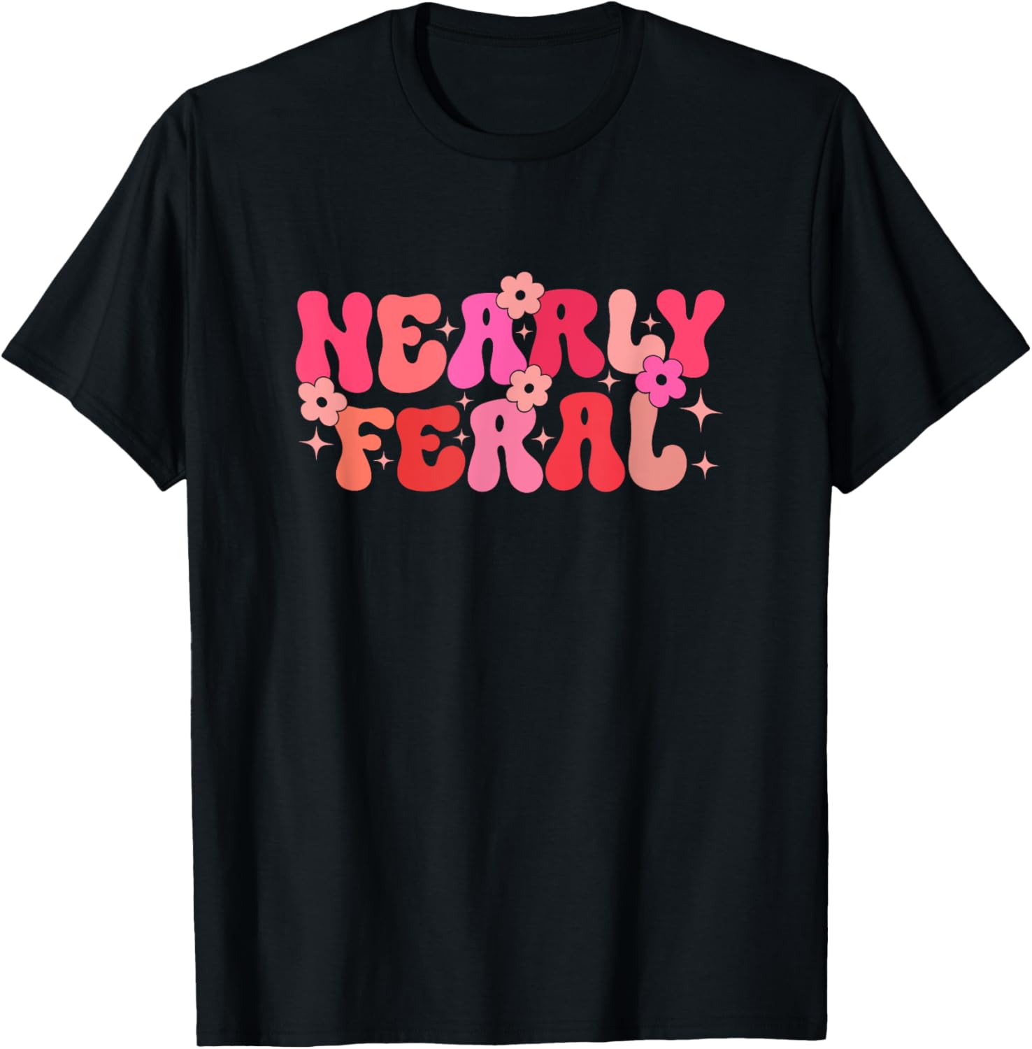 Groovy Nearly Feral Toddler Feral Child Groovy Flower Girl T-Shirt - T-Shirt | Black