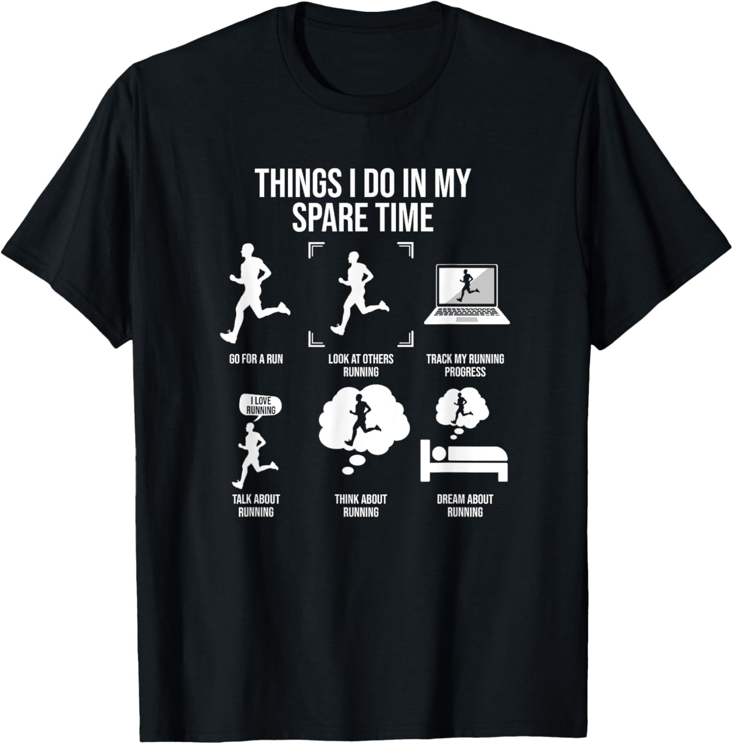 Things I Do In My Spare Time, Male Runner T-Shirt - T-Shirt | Black