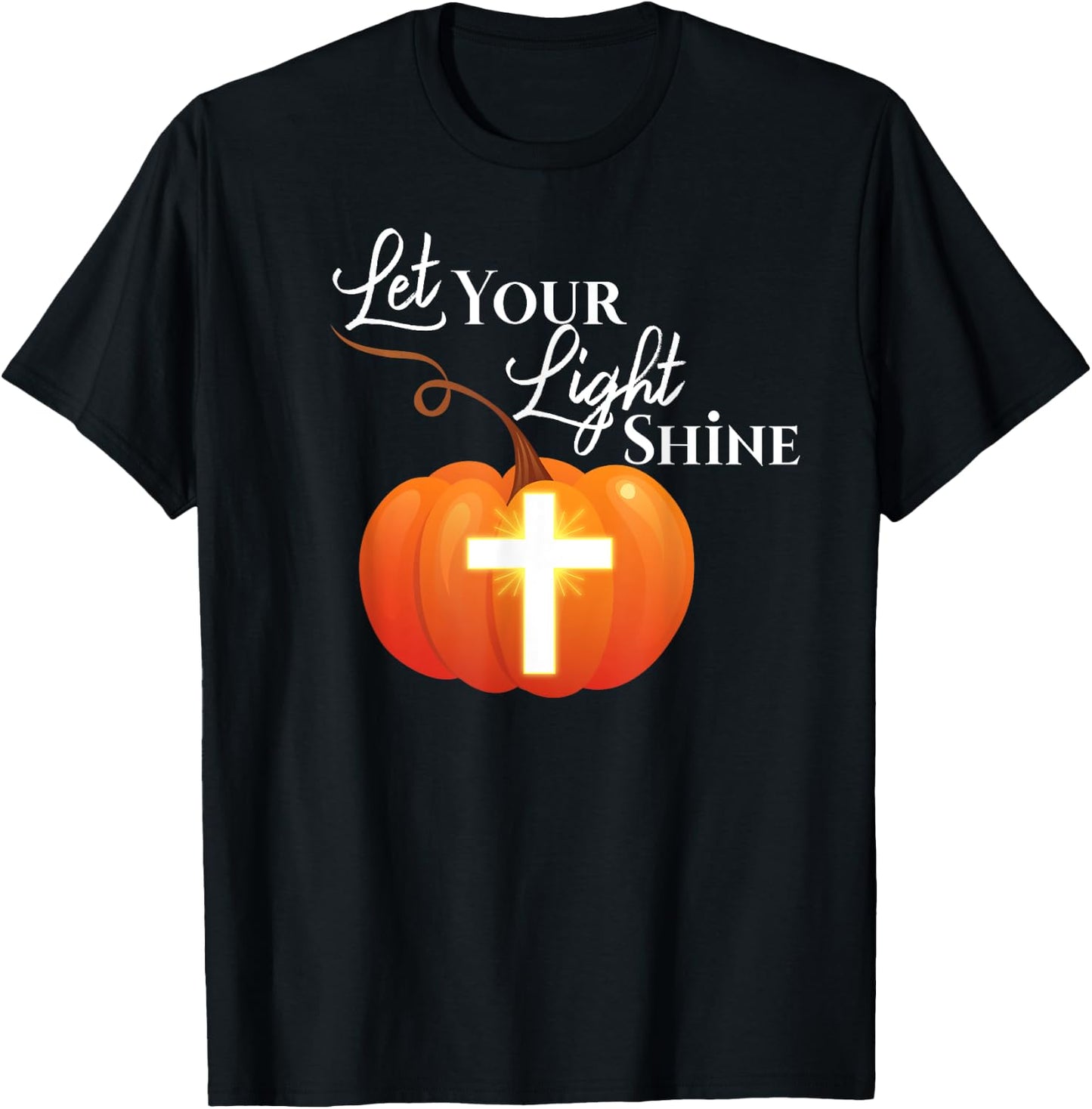 Halloween or Hallelujah Night Let your Light Shine Pumpkin T-Shirt - T-Shirt | Black