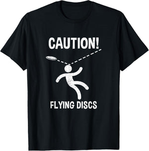 Caution! Flying Discs - Women & Girls Disc Golf Frolf T-Shirt - T-Shirt | Black