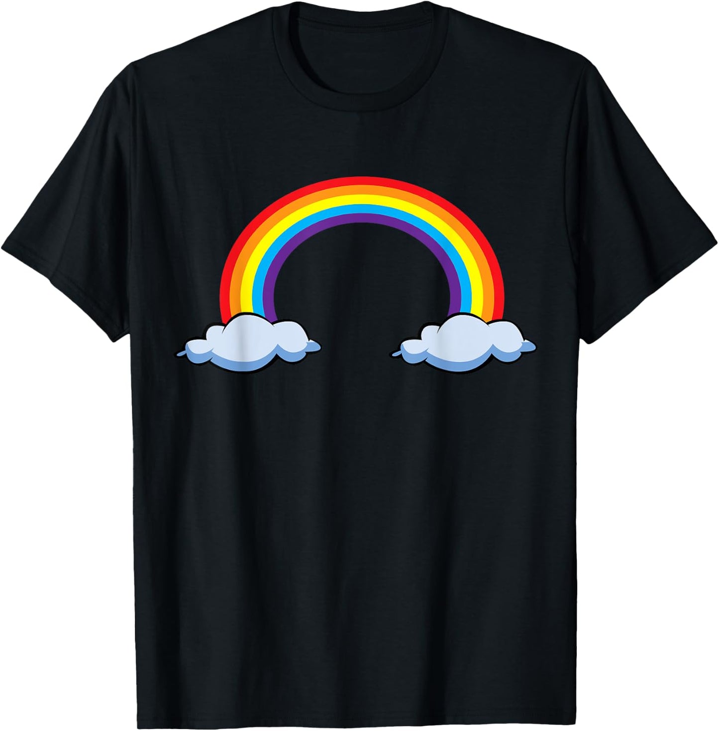Rainbow with Clouds T-Shirt - T-Shirt | Black