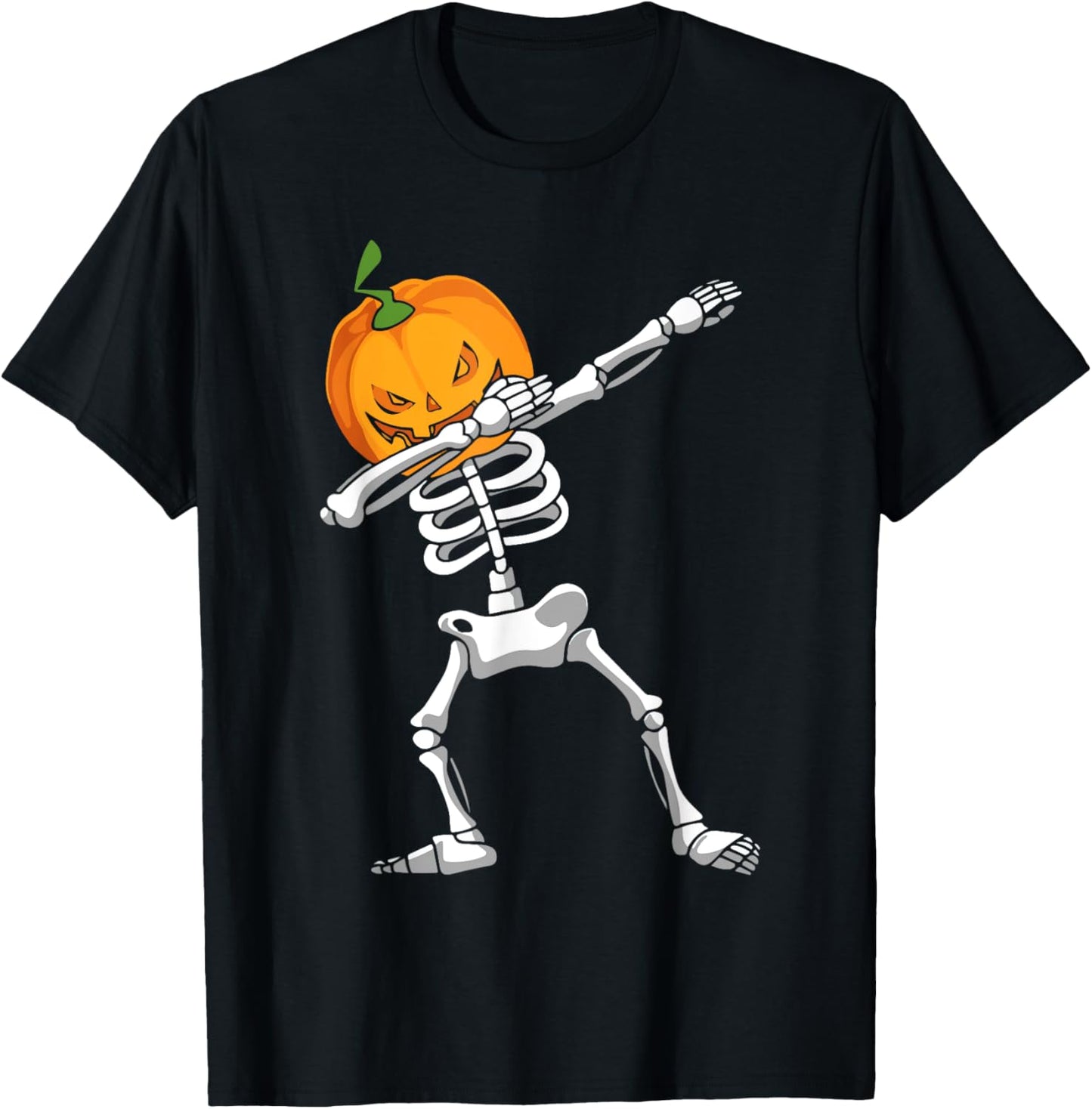 Dabbing Pumpkin Dabbing Skeleton Halloween Costume Kids Men T-Shirt - T-Shirt | Black