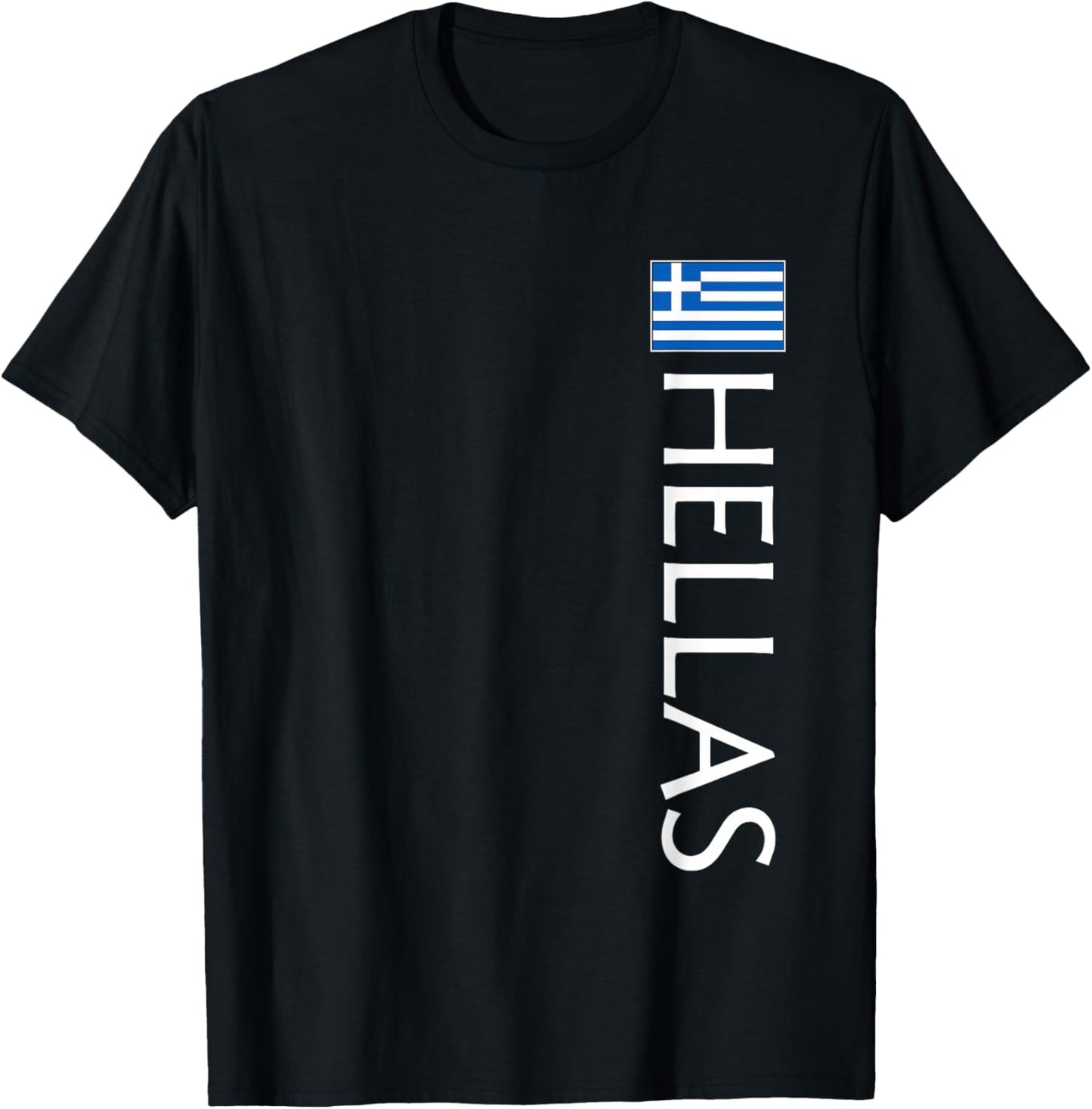 Hellas Greece Athletic Sports Greek Jersey Vertical Style T-Shirt - T-Shirt | Black
