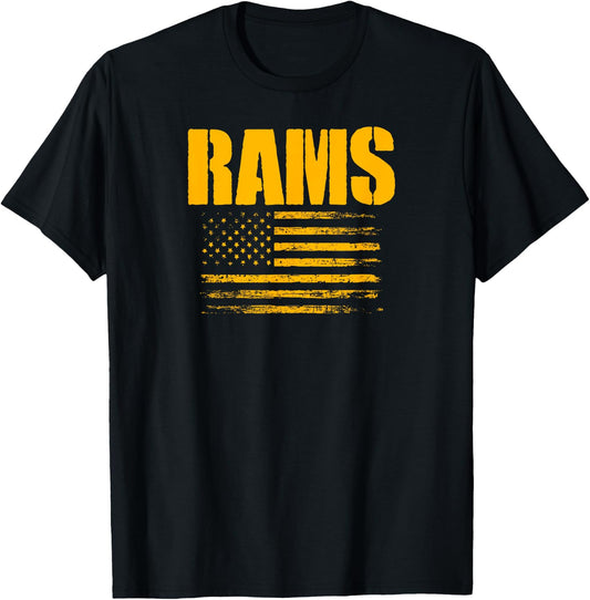 Ringgold Rams USA Flag Pride T-Shirt - T-Shirt | Black