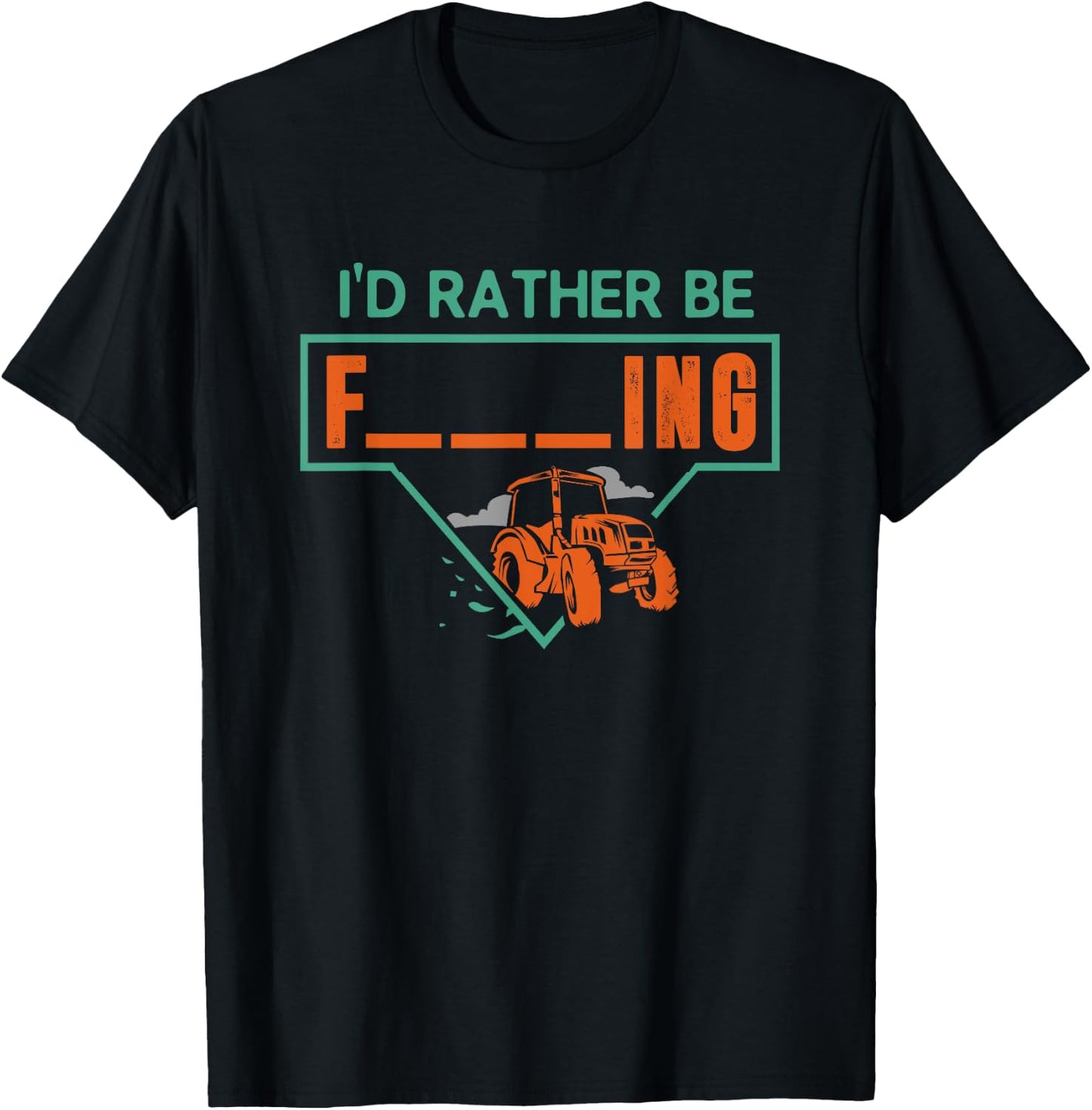 I'd Rather Be Farming Tractor Design For A Hobby Farmer T-Shirt - T-Shirt | Black