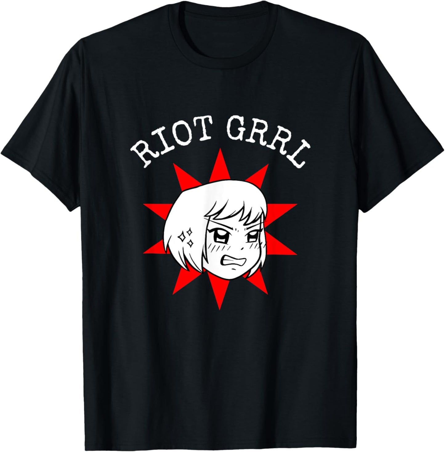Riot Grrl Star Punk Girl T-Shirt - T-Shirt | Black