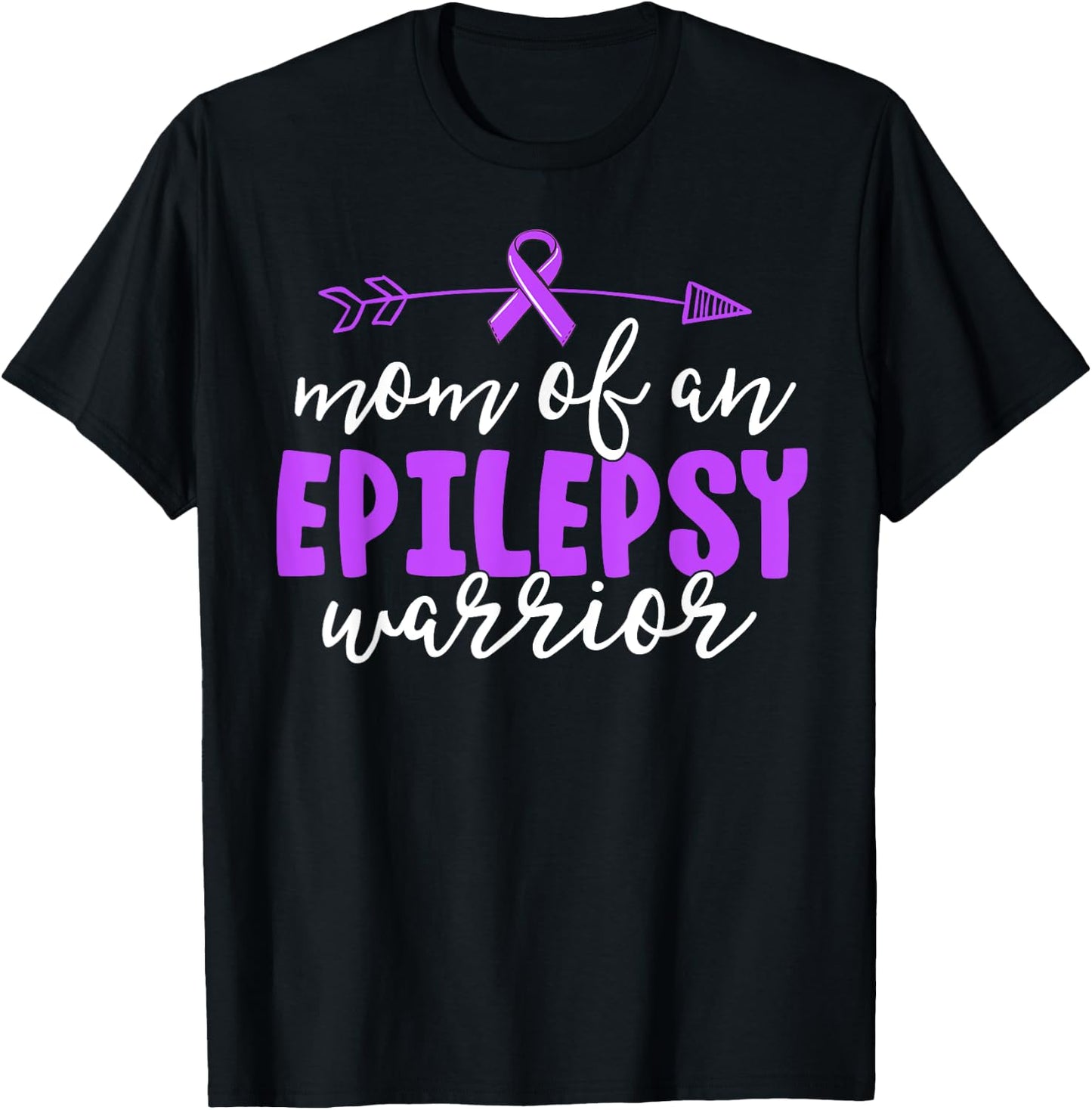 Epilepsy Mom Shirt Purple Ribbon Awareness Mother Shirt T-Shirt - T-Shirt | Black