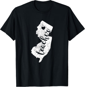 Teacher Red For Ed New Jersey Public Education Men Women Kids T-Shirt - T-Shirt | Black