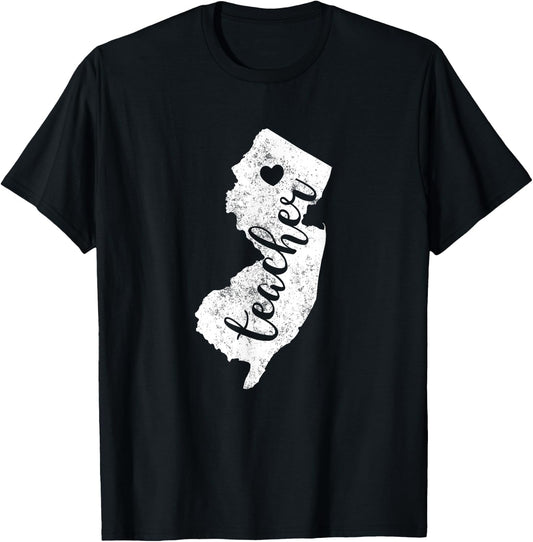 Teacher Red For Ed New Jersey Public Education Men Women Kids T-Shirt - T-Shirt | Black