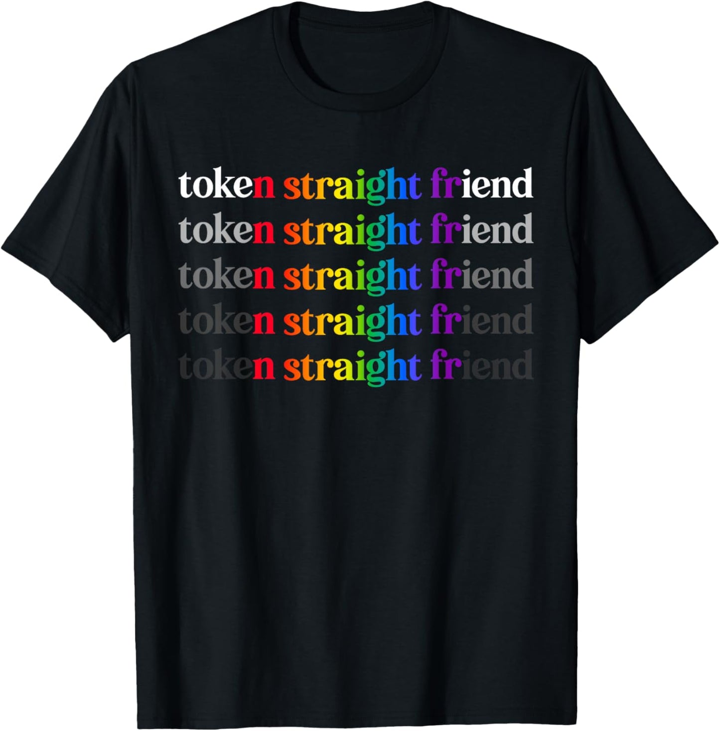 Token Straight Friend T-Shirt - T-Shirt | Black