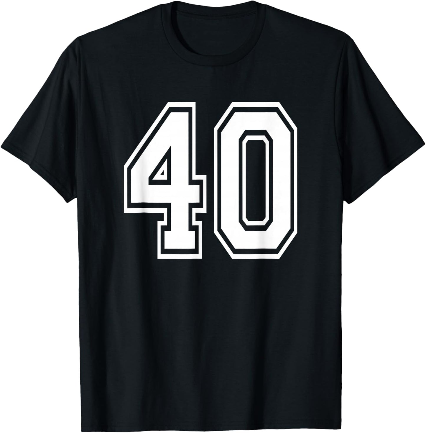 Number 40 40th Birthday Gift Player Team Numbered Jersey T-Shirt - T-Shirt | Black