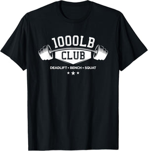 1000 Lb Pound Club Gym Weightlifting Deadlift Bench Squat T-Shirt - T-Shirt | Black