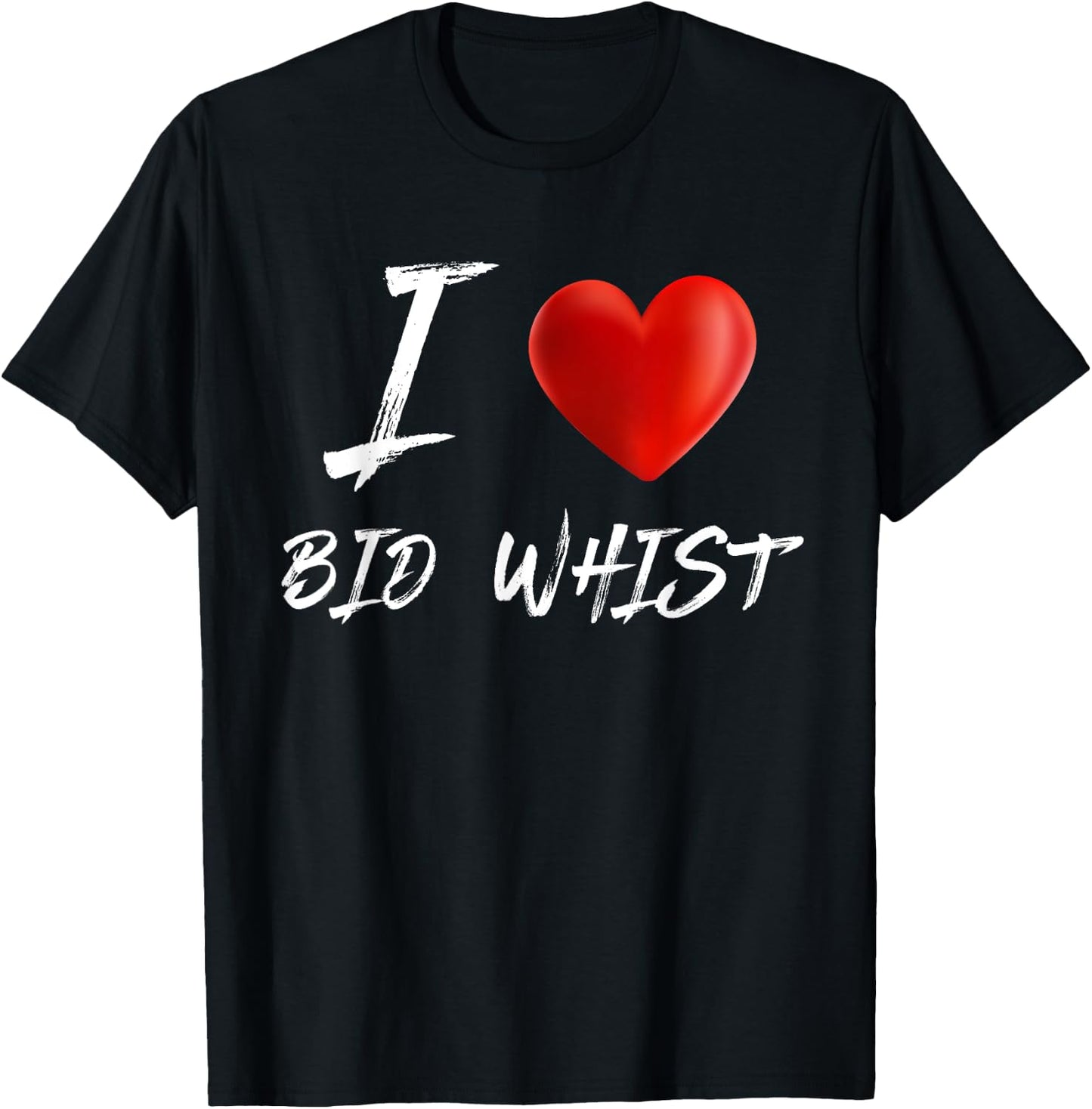 I Love Heart BID WHIST Card Game T Shirt T-Shirt - T-Shirt | Black