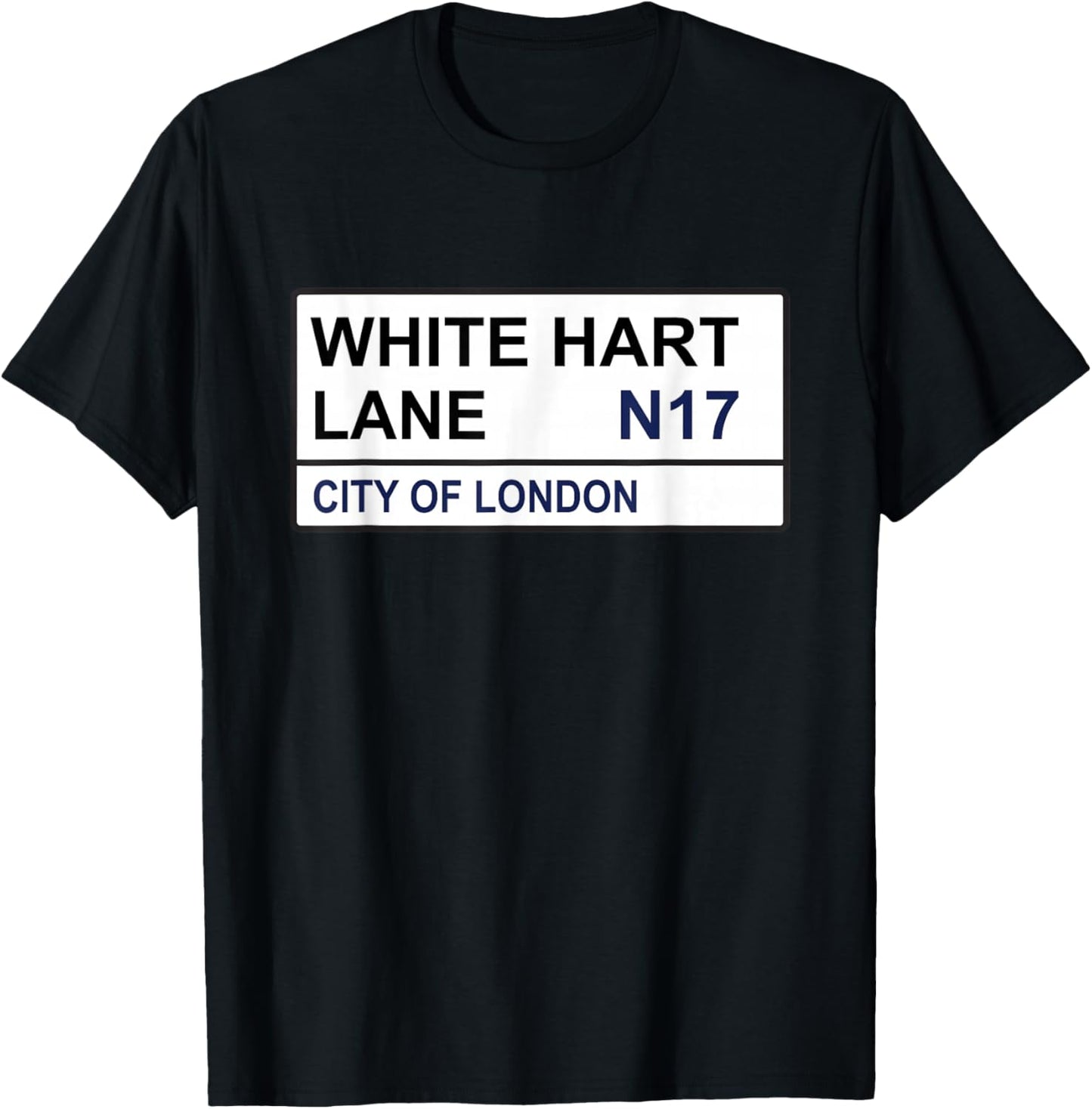 Tottenham Football Team White Hart Lane Street Sign T-Shirt - T-Shirt | Black