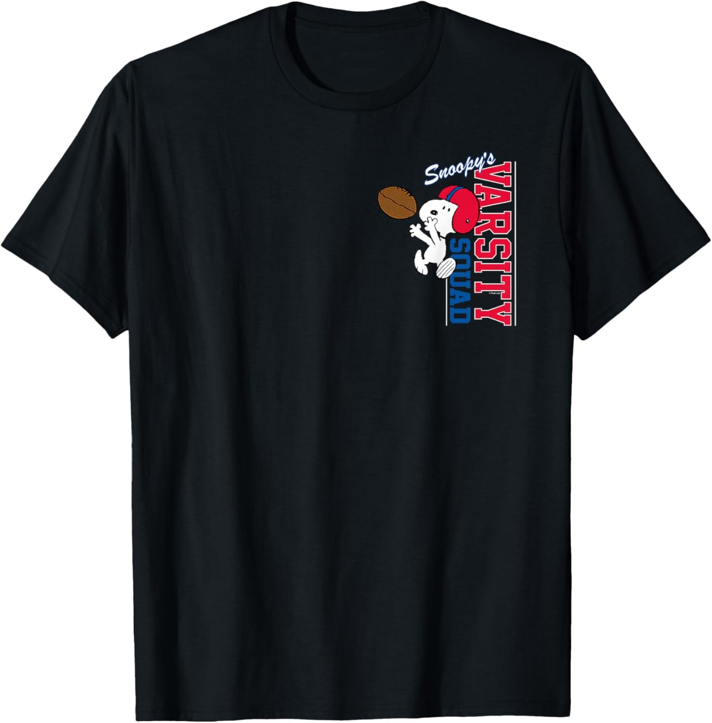 Peanuts - Snoopy's Football Varsity Squad T-Shirt - T-Shirt | Black