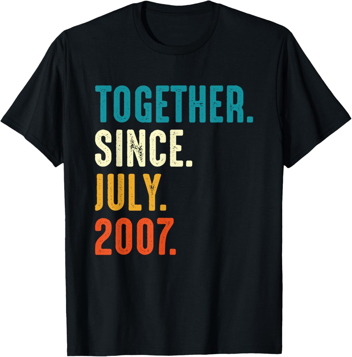 Together Since July 2007 Best Matching Anniversary T-Shirt - T-Shirt | Black