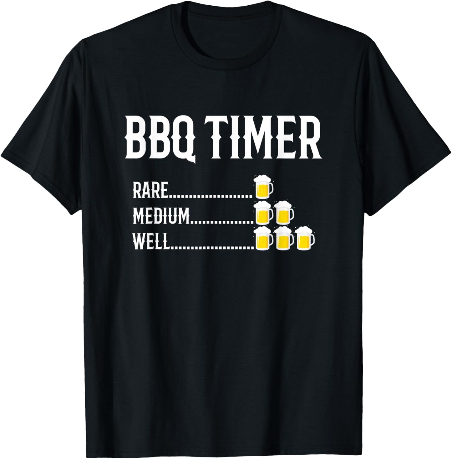 BBQ Timer Barbecue Beer Drinking Funny Grilling Gift T-Shirt - T-Shirt | Black