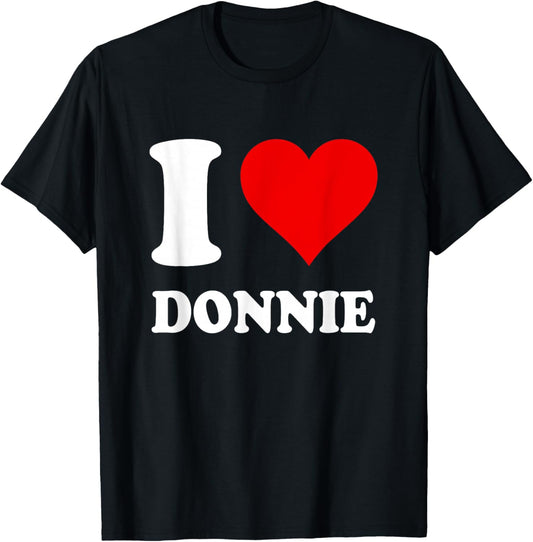 Red Heart I Love Donnie T-Shirt - T-Shirt | Black