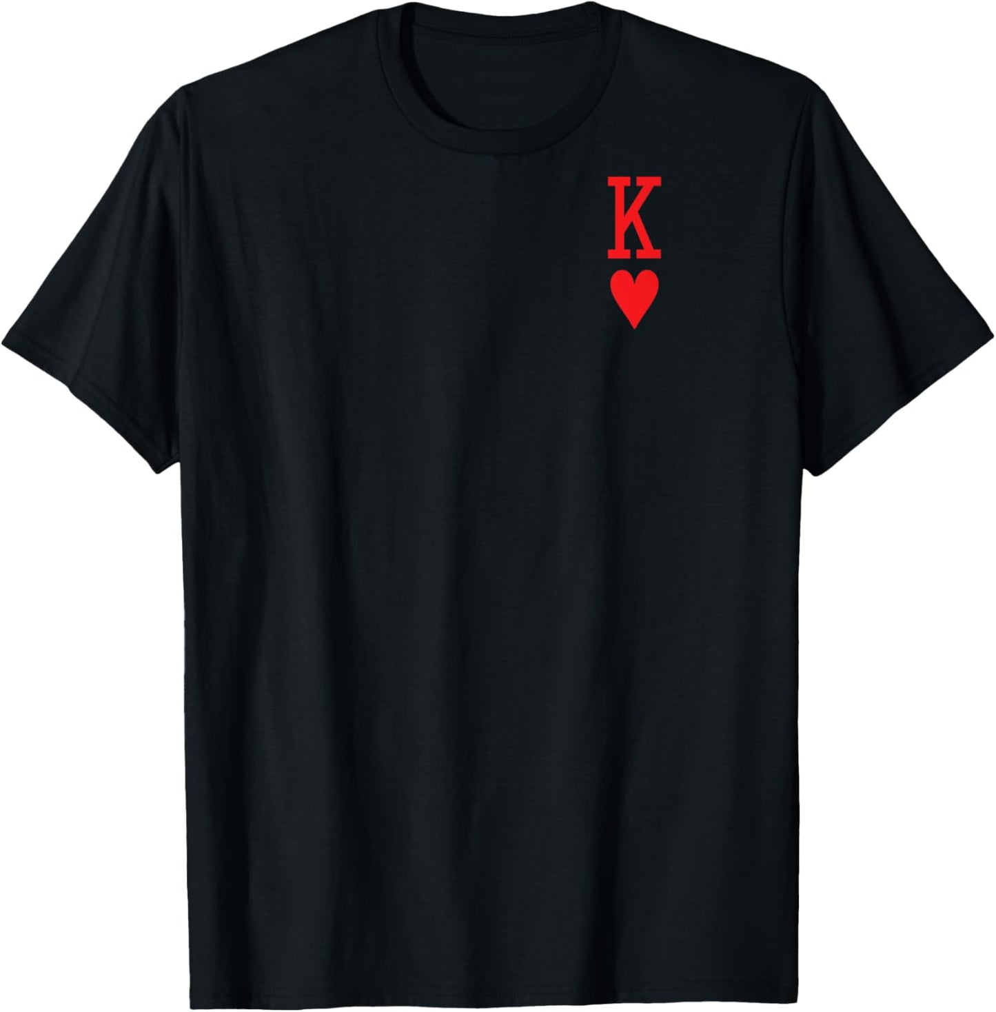 King of Hearts and Queen of Hearts Couples Matching Pajama Raglan Baseball T-Shirt - T-Shirt | Black