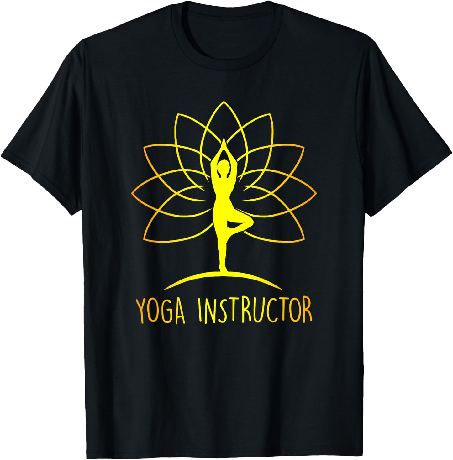 Yoga Instructor Lotus Flower Cool Meditation Instructor Gift T-Shirt - T-Shirt | Black