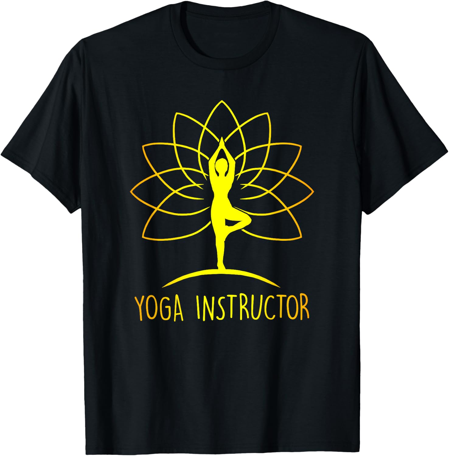 Yoga Instructor Lotus Flower Cool Meditation Instructor Gift T-Shirt - T-Shirt | Black