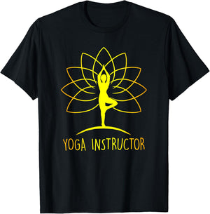 Yoga Instructor Lotus Flower Cool Meditation Instructor Gift T-Shirt - T-Shirt | Black