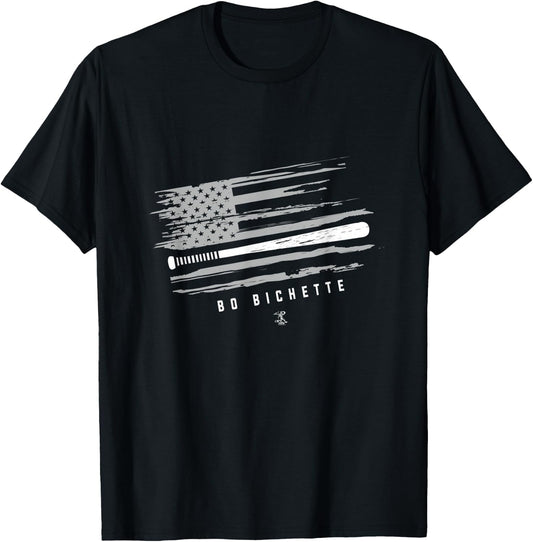 Bo Bichette Baseball Flag Graphic - Apparel T-Shirt - T-Shirt | Black