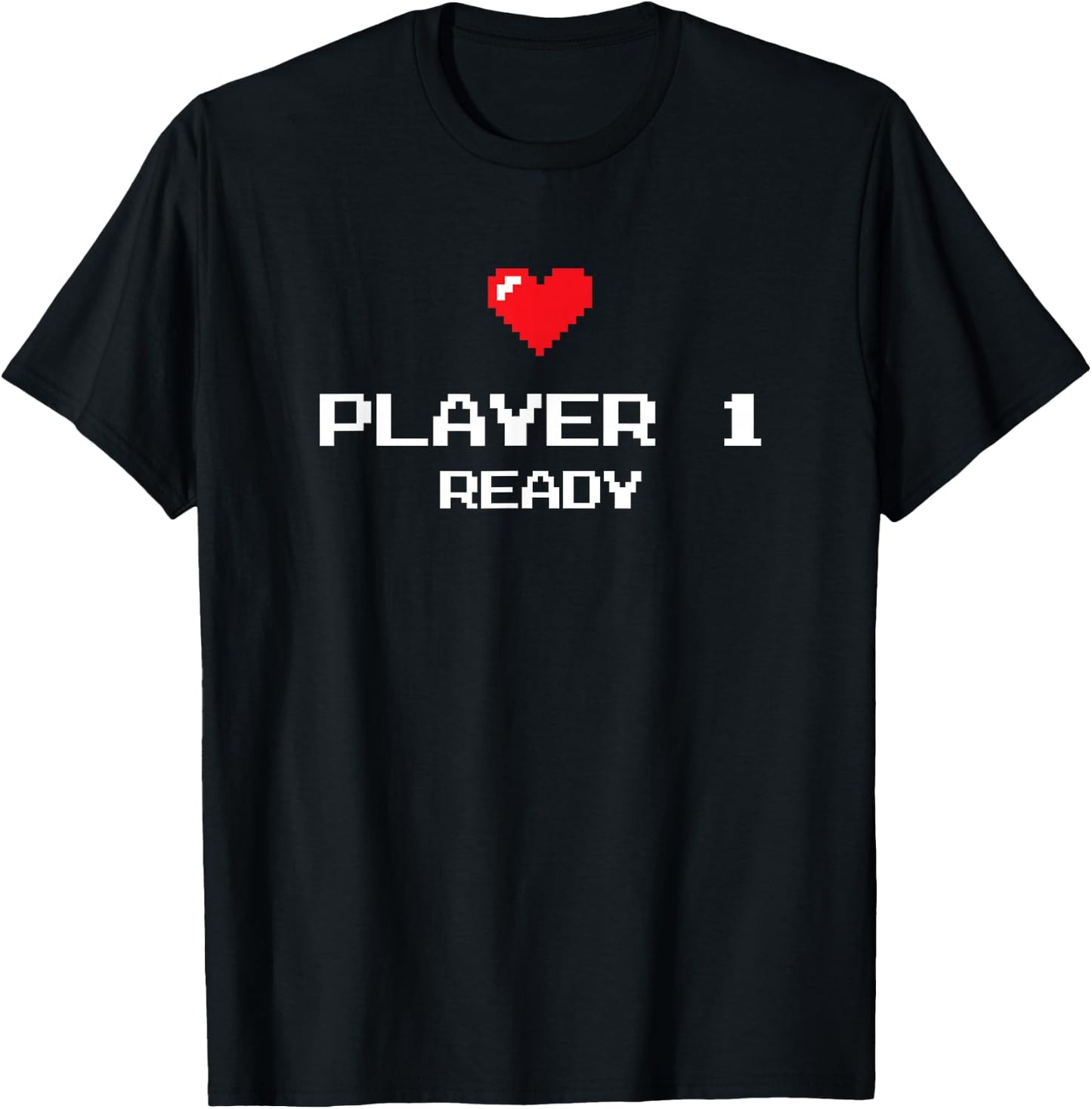 Player 1 Ready - Retro Gaming - New Dad Baby Announcement T-Shirt - T-Shirt | Black