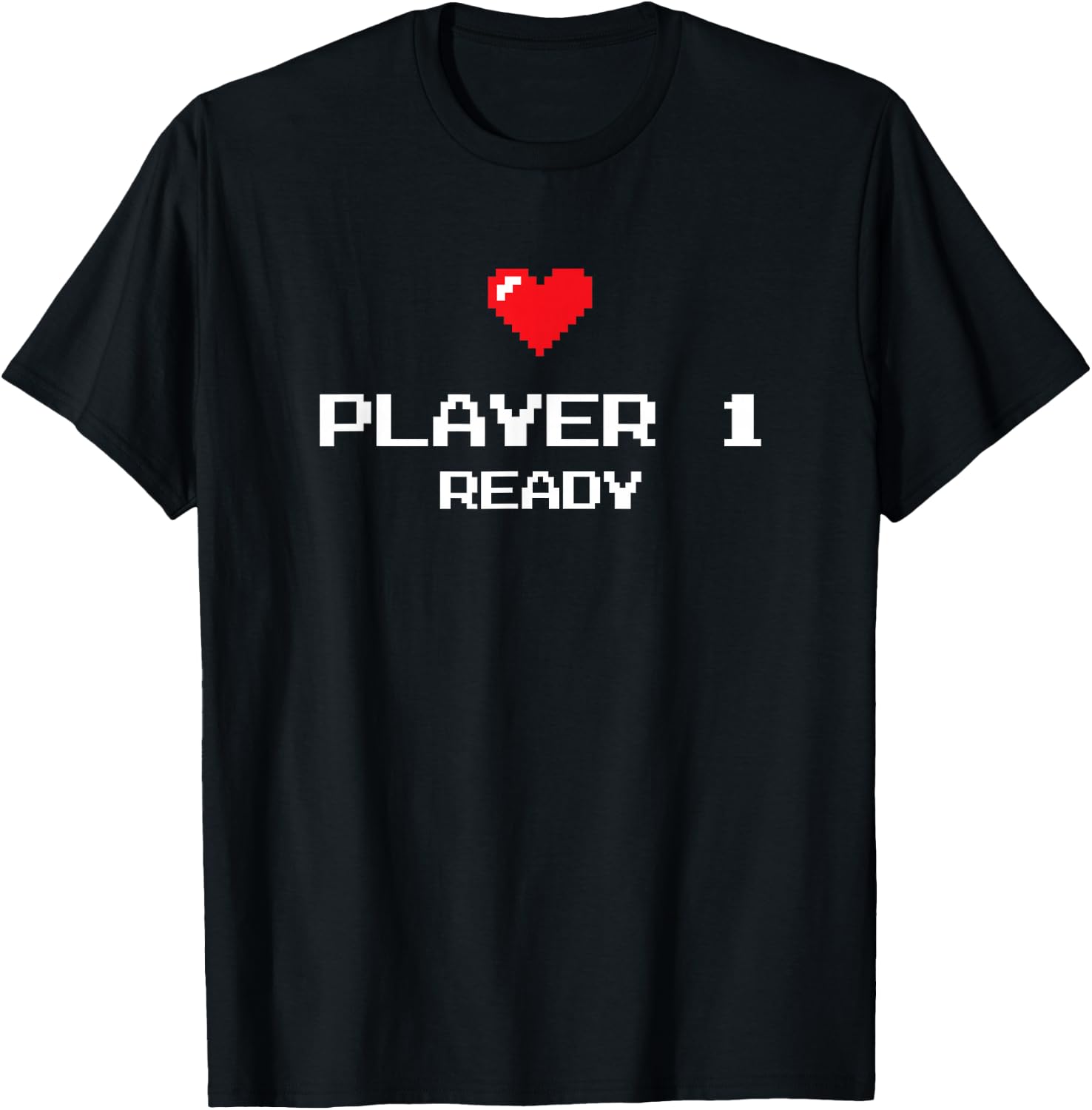 Player 1 Ready - Retro Gaming - New Dad Baby Announcement T-Shirt - T-Shirt | Black
