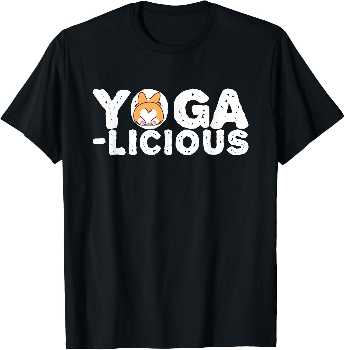 Yogalicious - Fun Cute Yoga Meditation Stretching T-Shirt - T-Shirt | Black