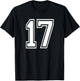 Number 17 Birthday Gift Sports Player Team Numbered Jersey T-Shirt - T-Shirt | Black