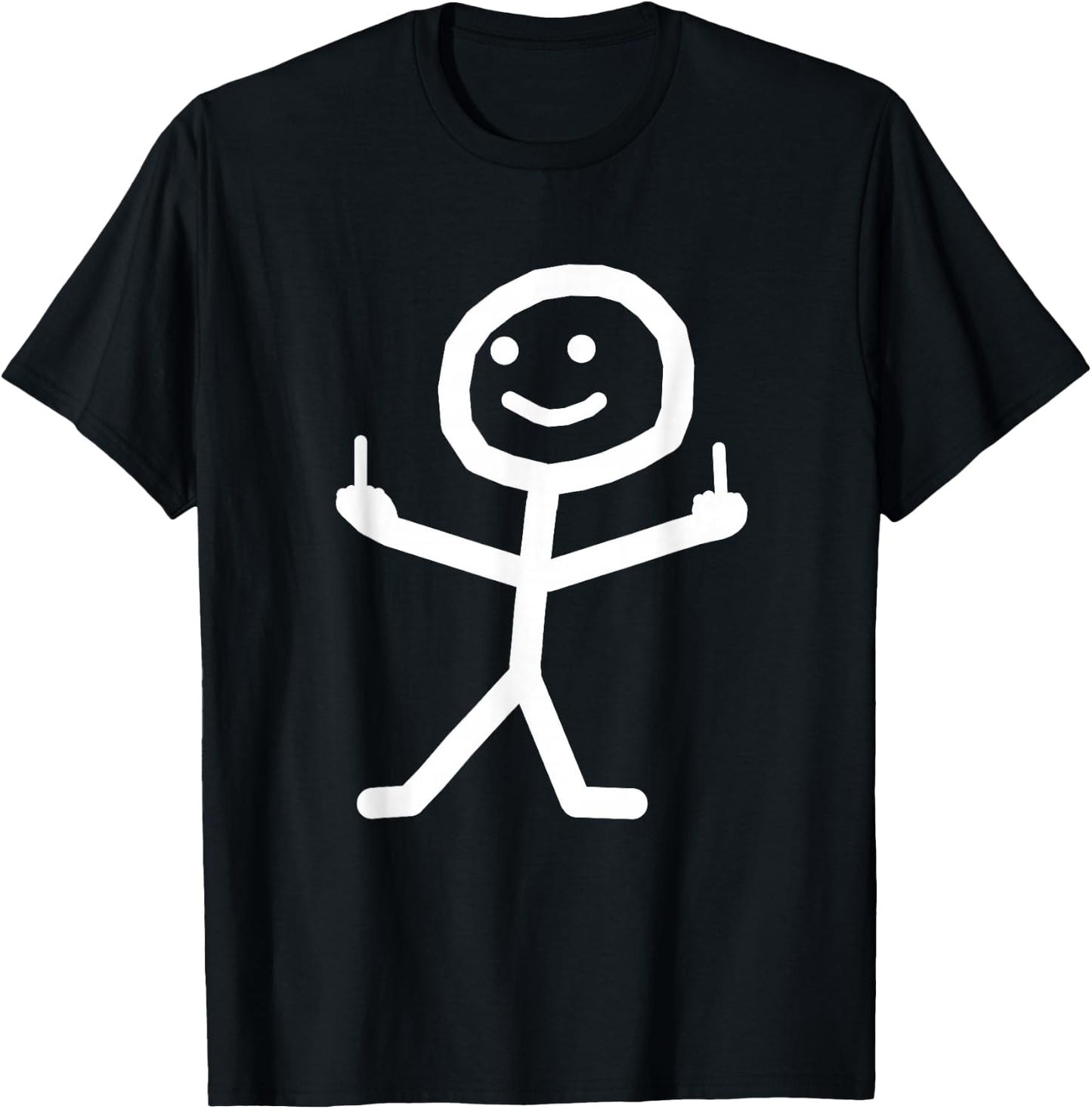 Funny Stick with Middle Finger Above Gift T-Shirt - T-Shirt | Black