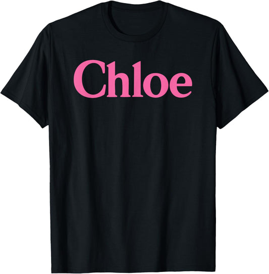 Chloe Name Women Cute Girl Elegant Female Love Handwriting T-Shirt - T-Shirt | Black