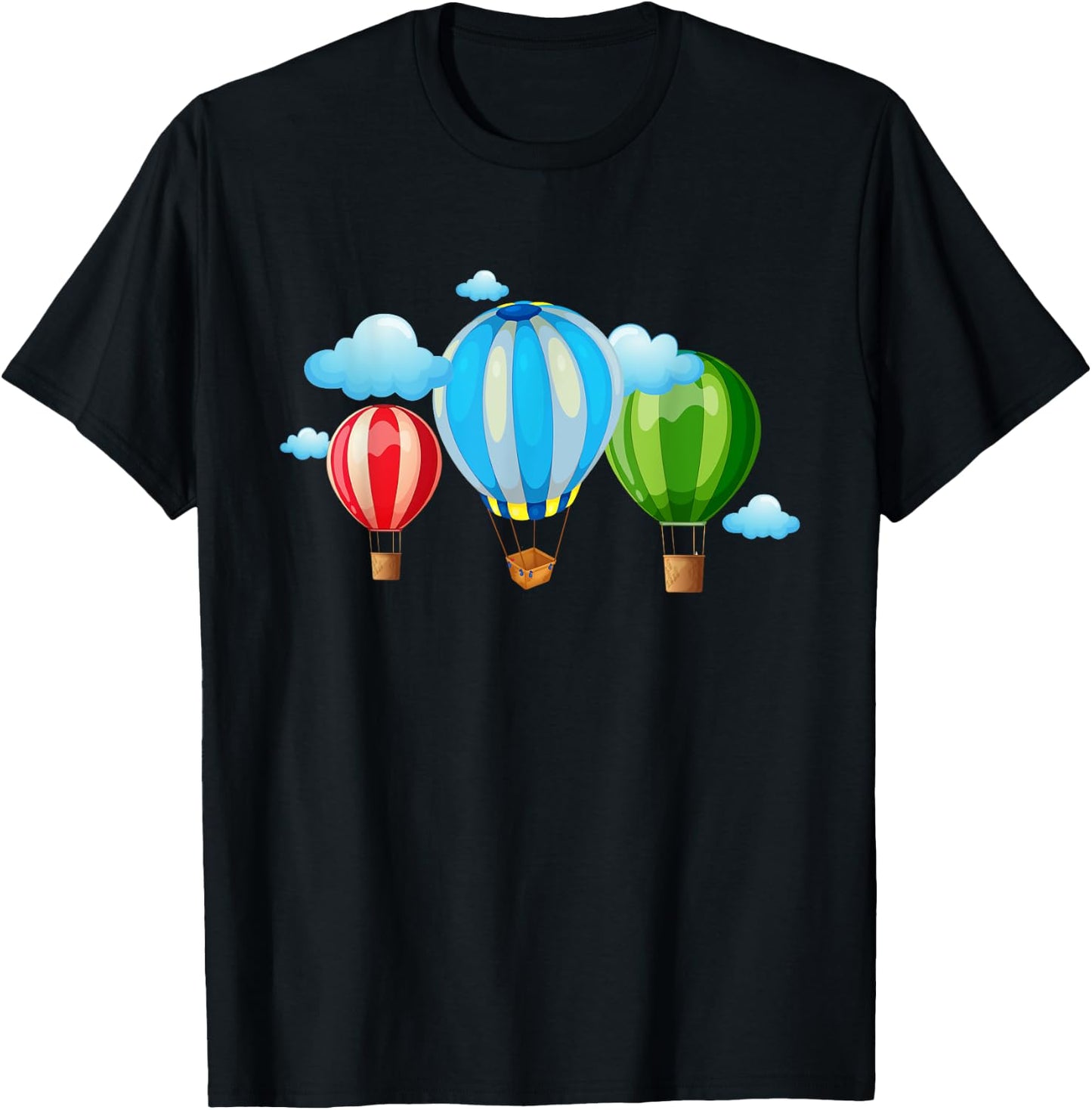 Funny Retro Vintage Hot Air Balloon T-Shirt - T-Shirt | Black