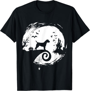 Border Terrier Halloween Costume Moon Silhouette Creepy T-Shirt - T-Shirt | Black