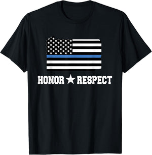 Pennsylvania State Police Thin Blue Line Honor Respect Gift T-Shirt - T-Shirt | Black