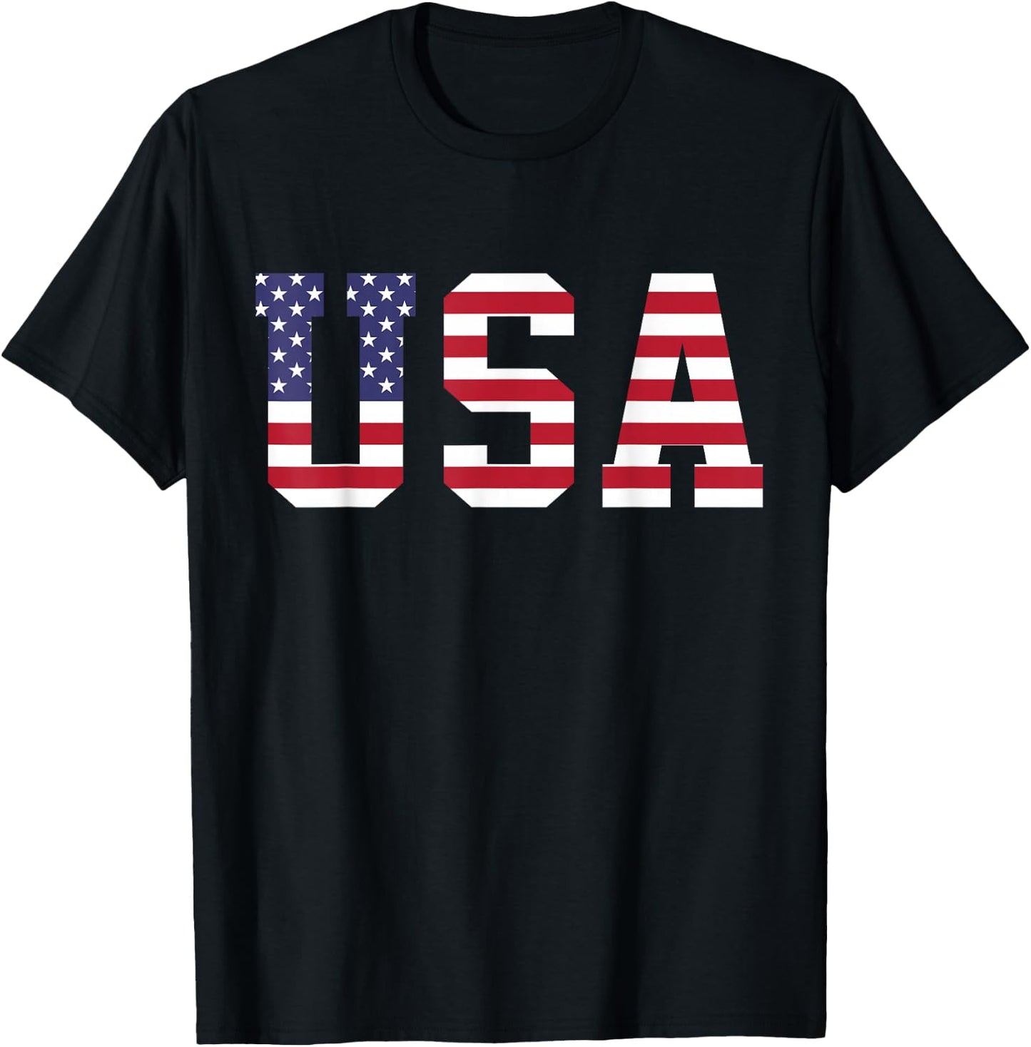 USA National American Flag 4th of July T-Shirt - T-Shirt | Black