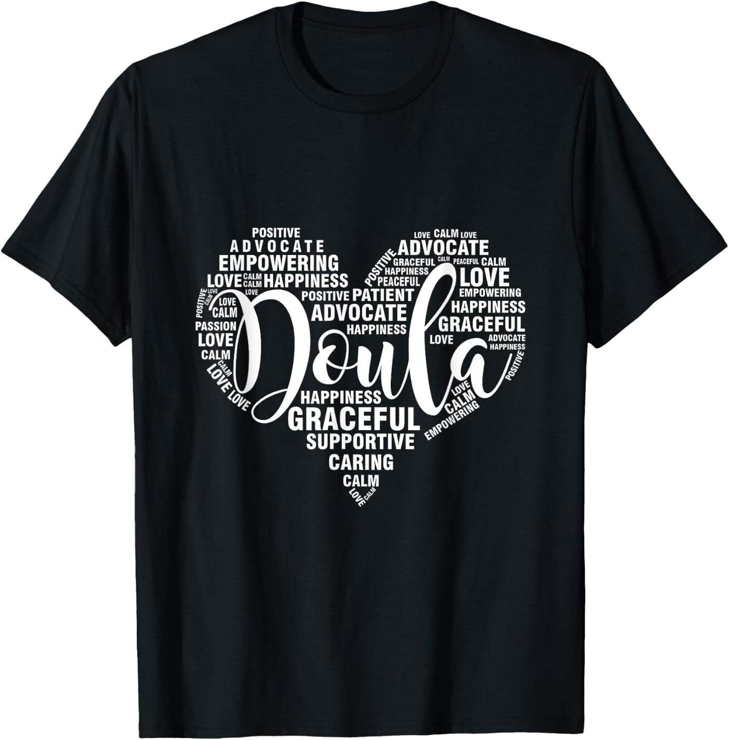 Doula Heart Midwife Labor Birth Worker Gift T-Shirt - T-Shirt | Black