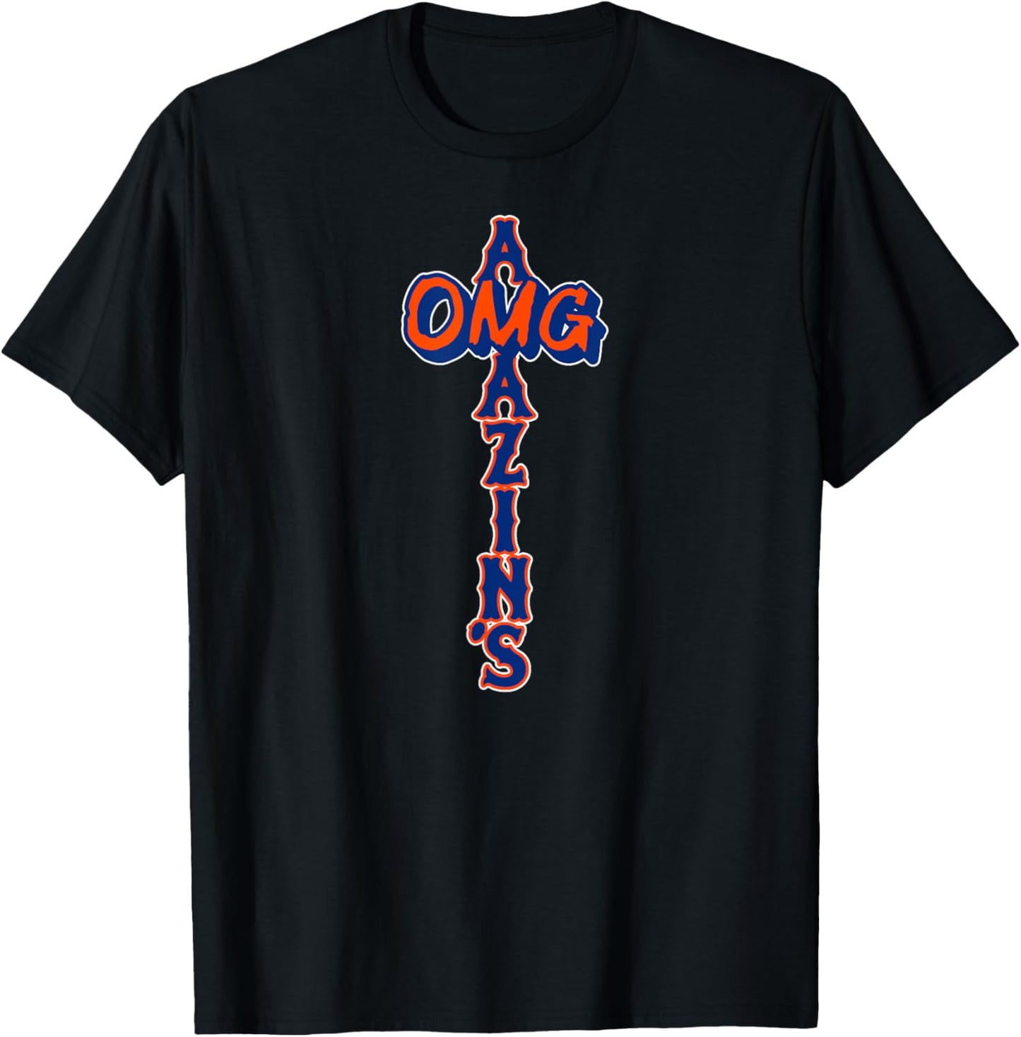 OMG Amazin's - New York Baseball T-Shirt - T-Shirt | Black
