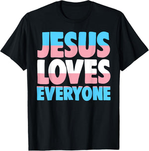 Jesus Loves Everyone Bible Pride Men T-Shirt - T-Shirt | Black